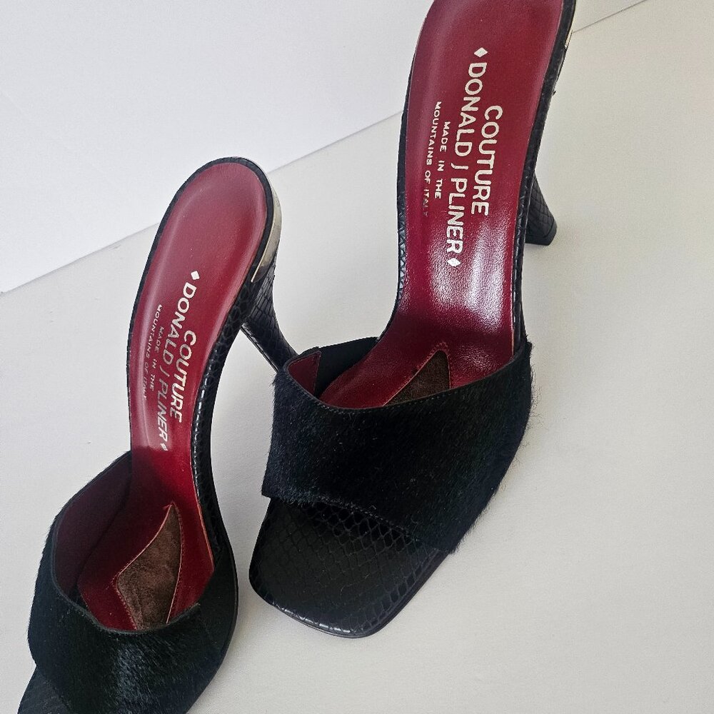 Donald Pliner Pony Hair Slides Sz 8.5. Never Worn! New w/dust bag